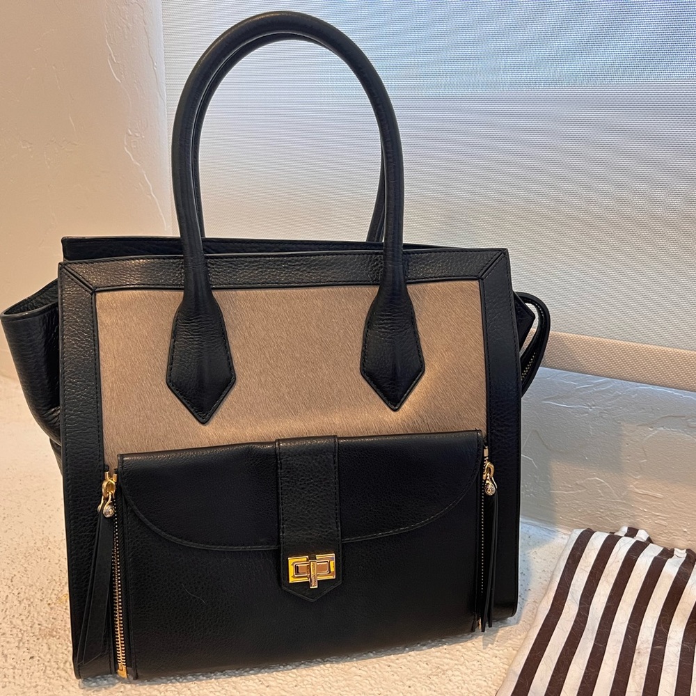 Henri Bendel calf hair Rivington tote handbag